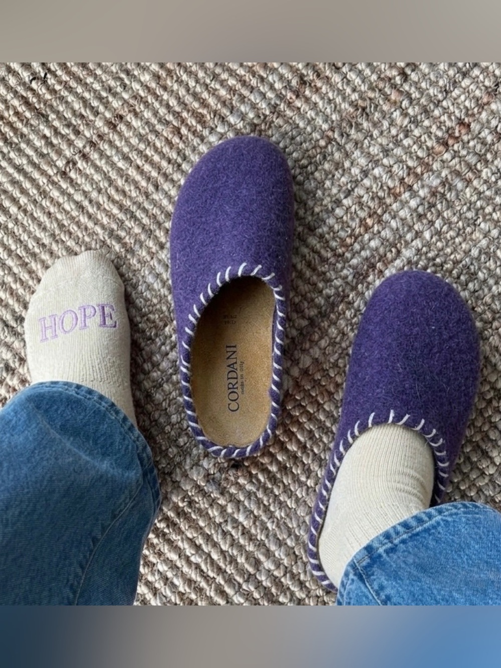 💜 Cordani Italian Purple Wool Felt Clogs Mules Slippers EU 37 US 6.5 7